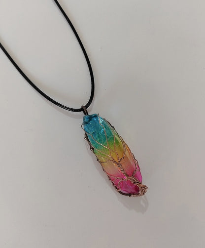 Hot Selling Stone Crystal Pillar Tree Of Life Jewelry Pendant In Europe And America