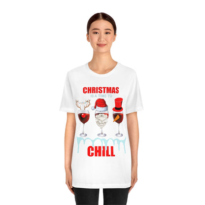 Christmas Is A Time To Chill, Chilling, Santa, Frosty The Snowman, Rudolf The Red Nose Reindeer, Wine, Wine Lover, Snow, Ice, Winter, Wine Glass