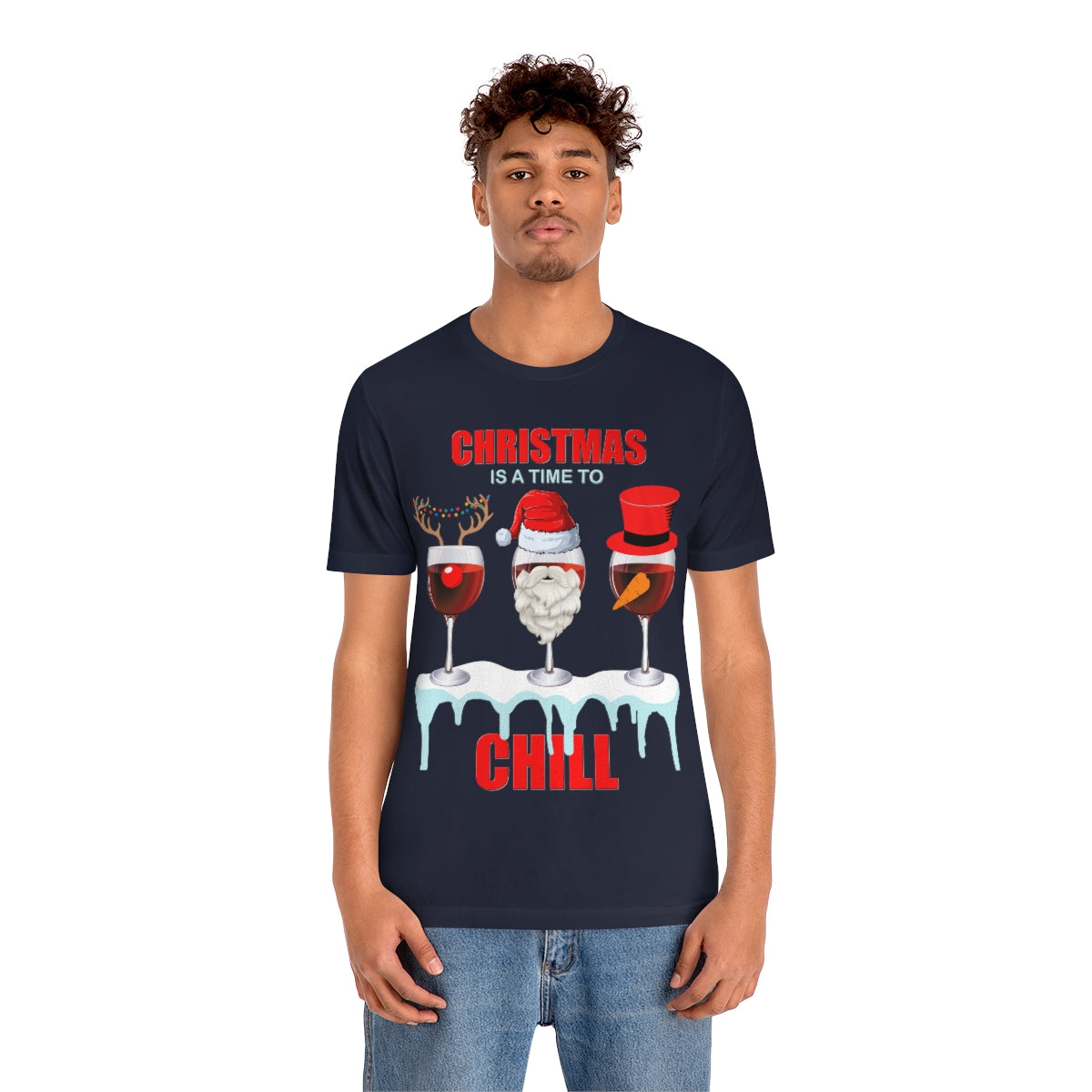 Christmas Is A Time To Chill, Chilling, Santa, Frosty The Snowman, Rudolf The Red Nose Reindeer, Wine, Wine Lover, Snow, Ice, Winter, Wine Glass