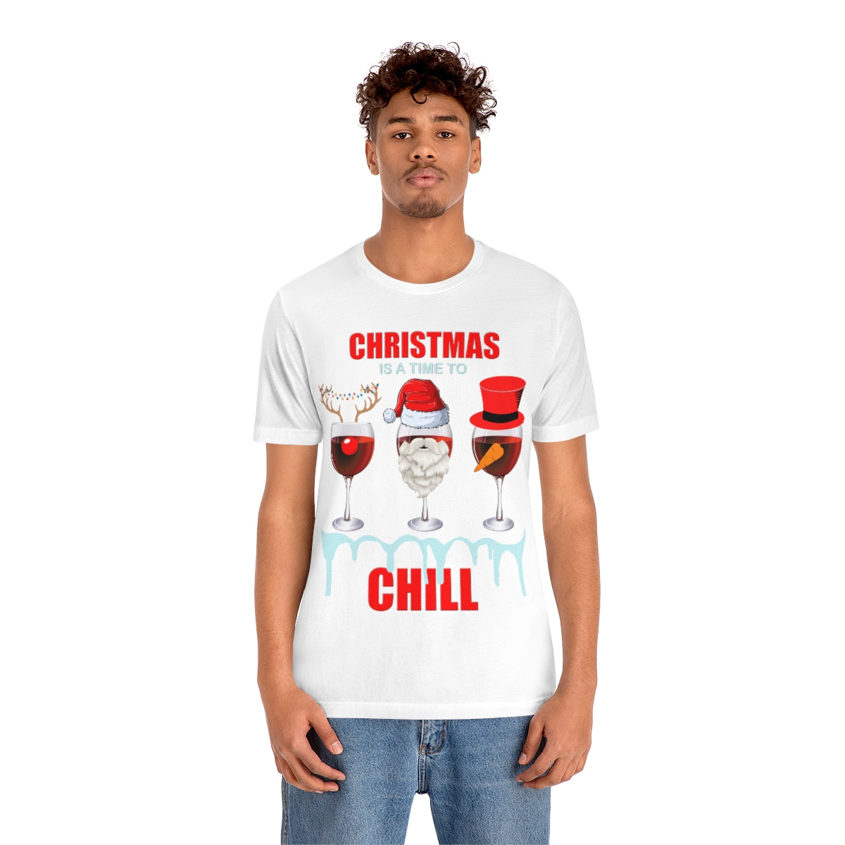 Christmas Is A Time To Chill, Chilling, Santa, Frosty The Snowman, Rudolf The Red Nose Reindeer, Wine, Wine Lover, Snow, Ice, Winter, Wine Glass