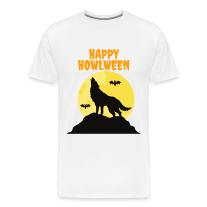 Happy Howlween, Happy Halloween, Monster, Trick Or Treat, Halloween, Spooky, Scary, Skull, Men's Premium T-Shirt - white