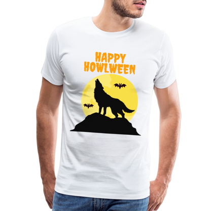 Happy Howlween, Happy Halloween, Monster, Trick Or Treat, Halloween, Spooky, Scary, Skull, Men's Premium T-Shirt - white
