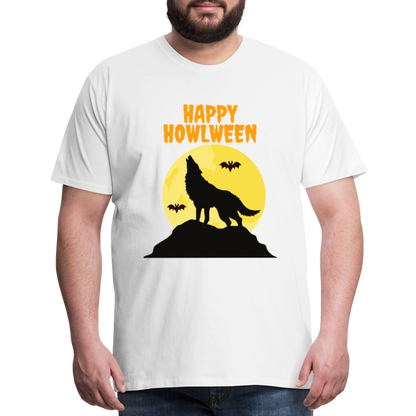 Happy Howlween, Happy Halloween, Monster, Trick Or Treat, Halloween, Spooky, Scary, Skull, Men's Premium T-Shirt - white