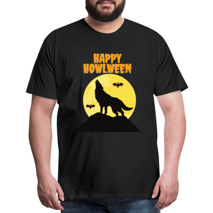 Happy Howlween, Happy Halloween, Monster, Trick Or Treat, Halloween, Spooky, Scary, Skull, Men's Premium T-Shirt - black
