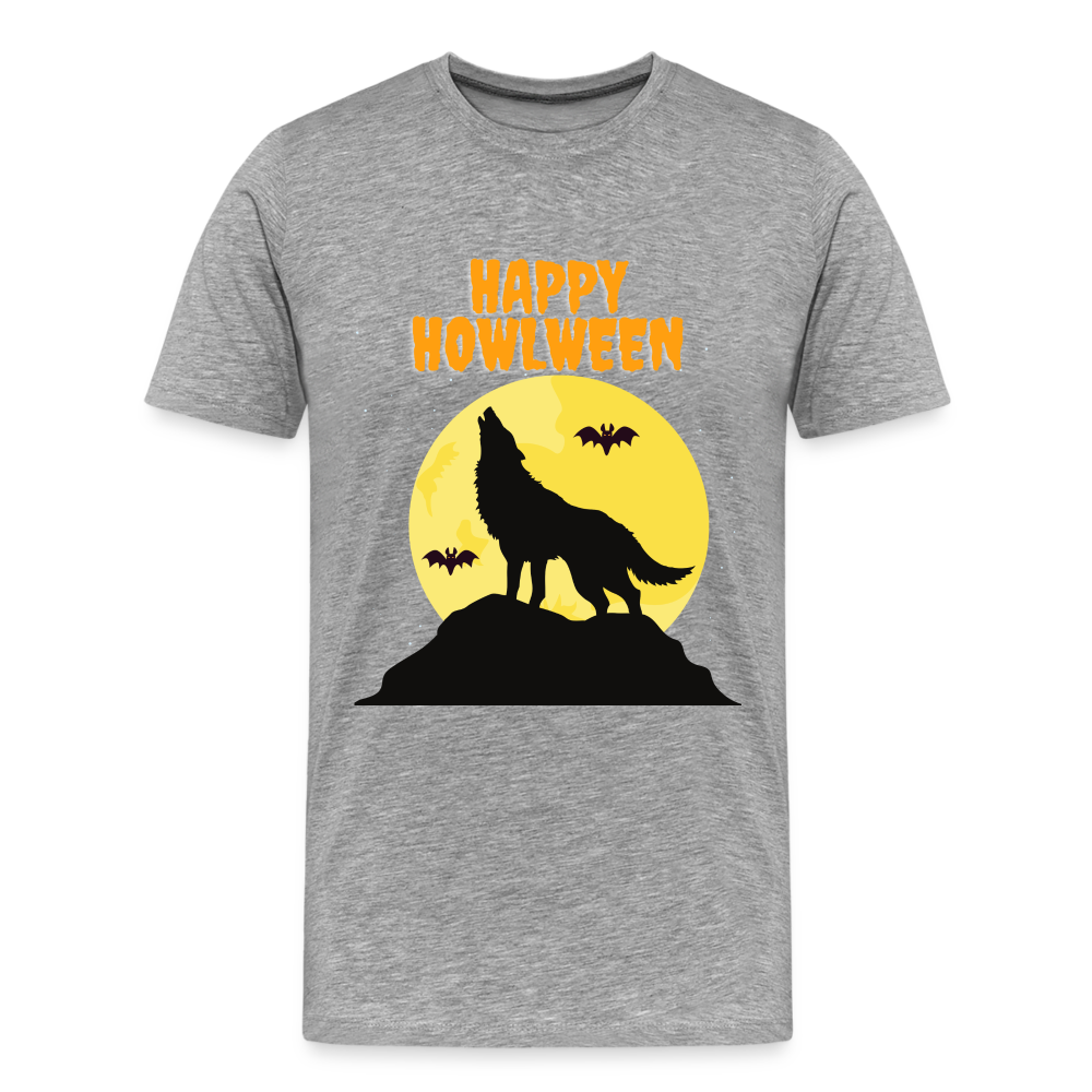 Happy Howlween, Happy Halloween, Monster, Trick Or Treat, Halloween, Spooky, Scary, Skull, Men's Premium T-Shirt - heather gray