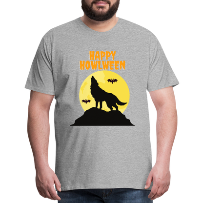 Happy Howlween, Happy Halloween, Monster, Trick Or Treat, Halloween, Spooky, Scary, Skull, Men's Premium T-Shirt - heather gray