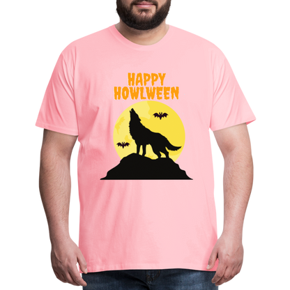 Happy Howlween, Happy Halloween, Monster, Trick Or Treat, Halloween, Spooky, Scary, Skull, Men's Premium T-Shirt - pink