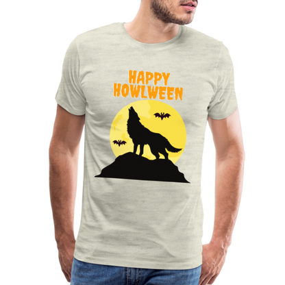 Happy Howlween, Happy Halloween, Monster, Trick Or Treat, Halloween, Spooky, Scary, Skull, Men's Premium T-Shirt - heather oatmeal