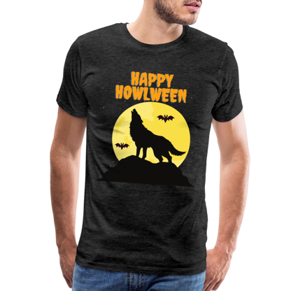 Happy Howlween, Happy Halloween, Monster, Trick Or Treat, Halloween, Spooky, Scary, Skull, Men's Premium T-Shirt - charcoal grey