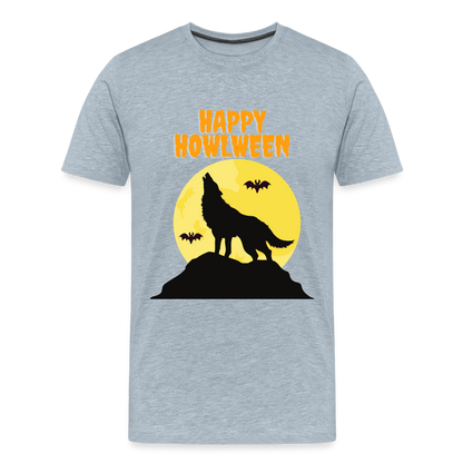Happy Howlween, Happy Halloween, Monster, Trick Or Treat, Halloween, Spooky, Scary, Skull, Men's Premium T-Shirt - heather ice blue