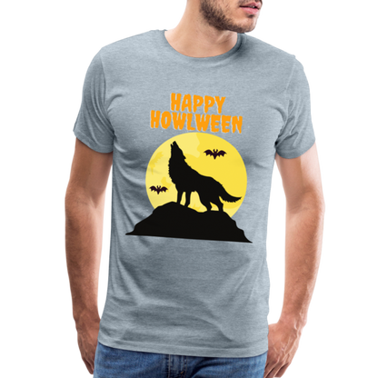 Happy Howlween, Happy Halloween, Monster, Trick Or Treat, Halloween, Spooky, Scary, Skull, Men's Premium T-Shirt - heather ice blue