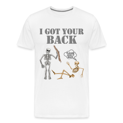 I Got Your Back Shirt, Funny Skeleton Rib Cage Tshirt, Halloween Skeleton Shirts, Mens Anti Valentines Day, Funny Pick Up Lines Men's Premium T-Shirt - white