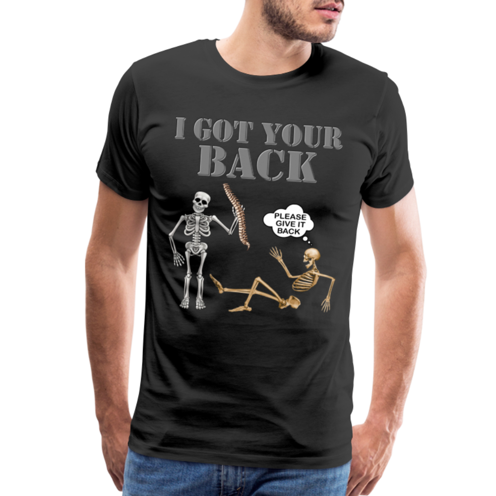 I Got Your Back Shirt, Funny Skeleton Rib Cage Tshirt, Halloween Skeleton Shirts, Mens Anti Valentines Day, Funny Pick Up Lines Men's Premium T-Shirt - black