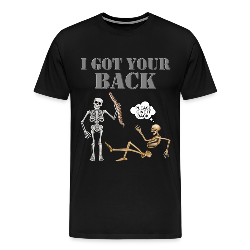 I Got Your Back Shirt, Funny Skeleton Rib Cage Tshirt, Halloween Skeleton Shirts, Mens Anti Valentines Day, Funny Pick Up Lines Men's Premium T-Shirt - black