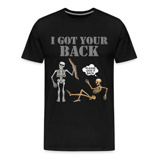I Got Your Back Shirt, Funny Skeleton Rib Cage Tshirt, Halloween Skeleton Shirts, Mens Anti Valentines Day, Funny Pick Up Lines Men's Premium T-Shirt - black