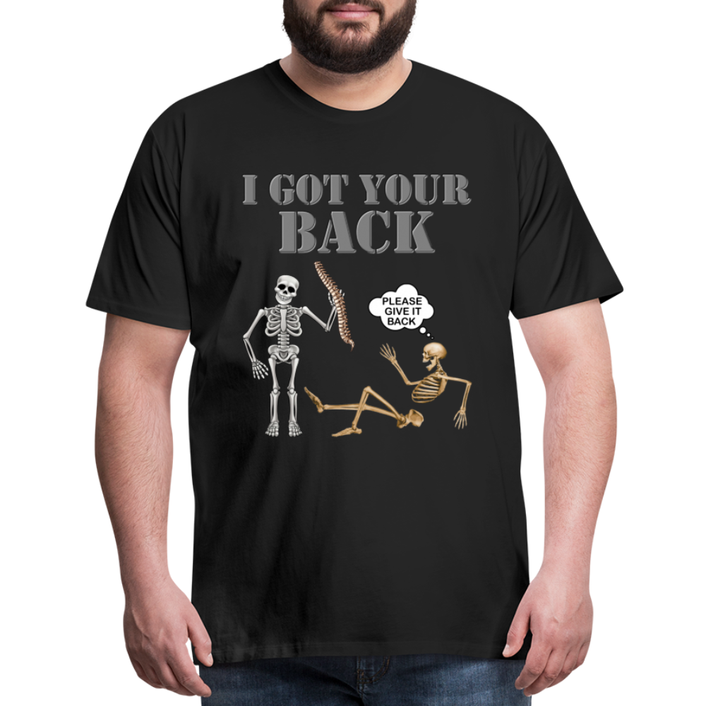 I Got Your Back Shirt, Funny Skeleton Rib Cage Tshirt, Halloween Skeleton Shirts, Mens Anti Valentines Day, Funny Pick Up Lines Men's Premium T-Shirt - black