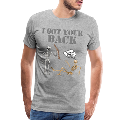 I Got Your Back Shirt, Funny Skeleton Rib Cage Tshirt, Halloween Skeleton Shirts, Mens Anti Valentines Day, Funny Pick Up Lines Men's Premium T-Shirt - heather gray