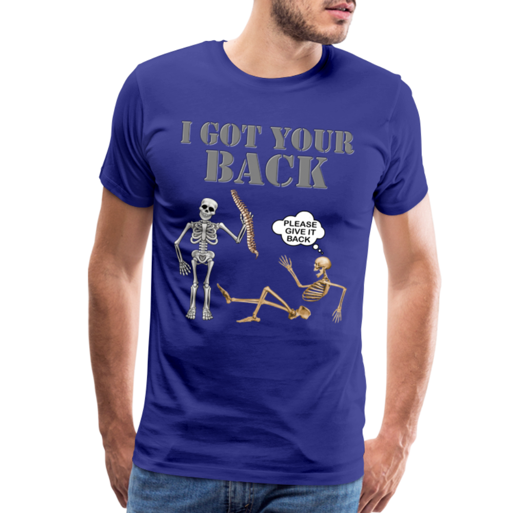 I Got Your Back Shirt, Funny Skeleton Rib Cage Tshirt, Halloween Skeleton Shirts, Mens Anti Valentines Day, Funny Pick Up Lines Men's Premium T-Shirt - royal blue