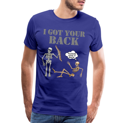 I Got Your Back Shirt, Funny Skeleton Rib Cage Tshirt, Halloween Skeleton Shirts, Mens Anti Valentines Day, Funny Pick Up Lines Men's Premium T-Shirt - royal blue
