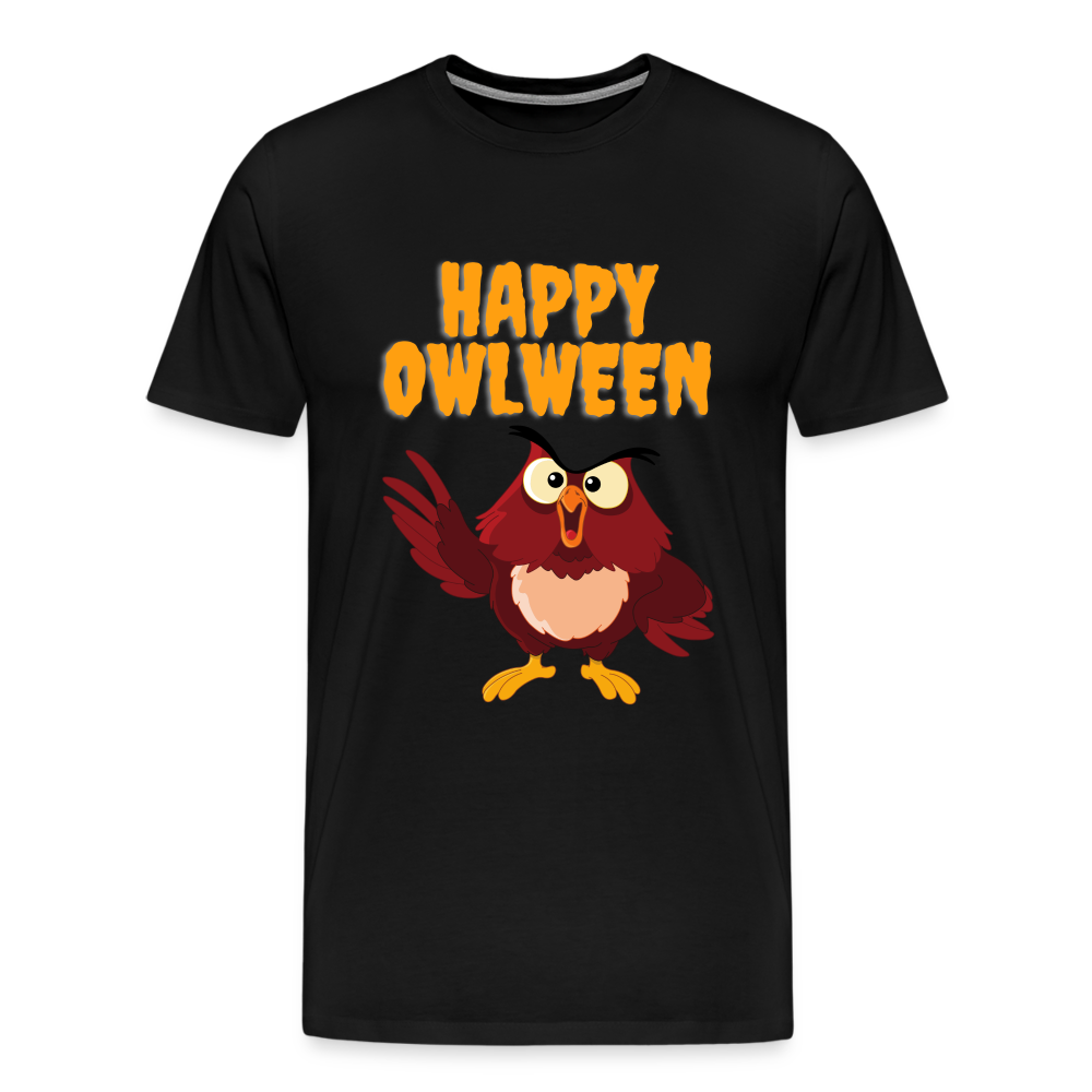 Happy Owlween, Happy Halloween, Monster, Trick Or Treat, Halloween, Spooky, Scary, Skull, halloween sweater, owl house, Men's Premium T-Shirt - black