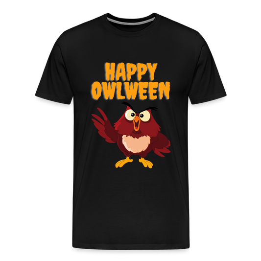 Happy Owlween, Happy Halloween, Monster, Trick Or Treat, Halloween, Spooky, Scary, Skull, halloween sweater, owl house, Men's Premium T-Shirt - black
