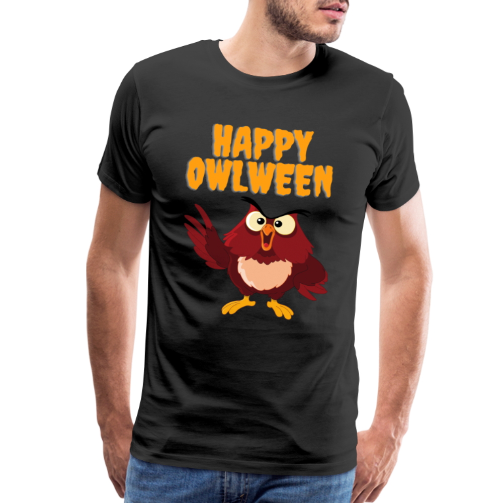 Happy Owlween, Happy Halloween, Monster, Trick Or Treat, Halloween, Spooky, Scary, Skull, halloween sweater, owl house, Men's Premium T-Shirt - black
