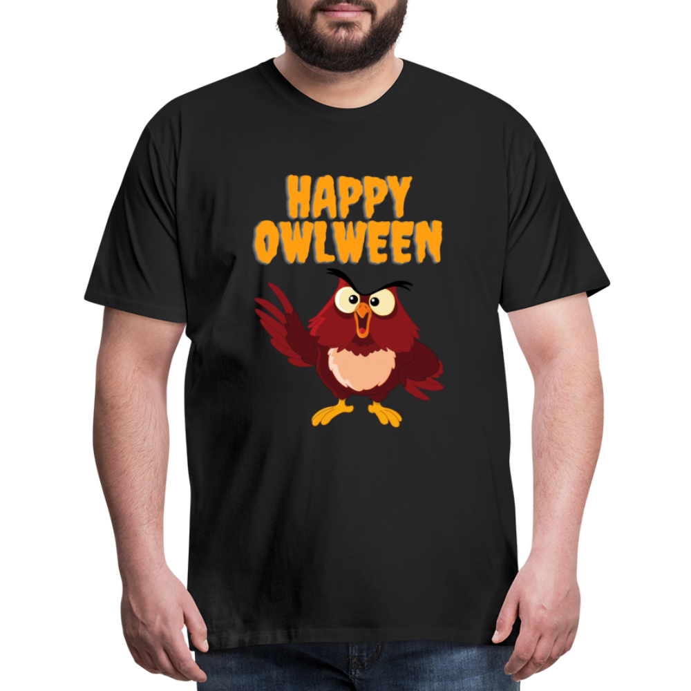 Happy Owlween, Happy Halloween, Monster, Trick Or Treat, Halloween, Spooky, Scary, Skull, halloween sweater, owl house, Men's Premium T-Shirt - black