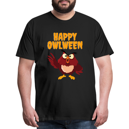 Happy Owlween, Happy Halloween, Monster, Trick Or Treat, Halloween, Spooky, Scary, Skull, halloween sweater, owl house, Men's Premium T-Shirt - black