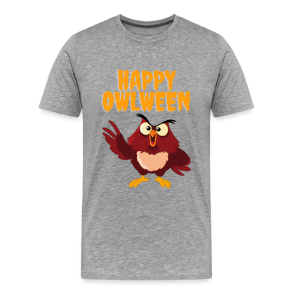 Happy Owlween, Happy Halloween, Monster, Trick Or Treat, Halloween, Spooky, Scary, Skull, halloween sweater, owl house, Men's Premium T-Shirt - heather gray