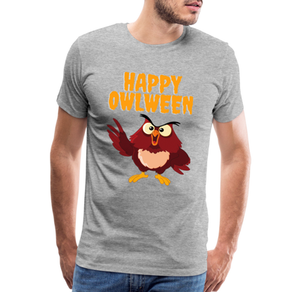 Happy Owlween, Happy Halloween, Monster, Trick Or Treat, Halloween, Spooky, Scary, Skull, halloween sweater, owl house, Men's Premium T-Shirt - heather gray