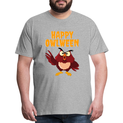 Happy Owlween, Happy Halloween, Monster, Trick Or Treat, Halloween, Spooky, Scary, Skull, halloween sweater, owl house, Men's Premium T-Shirt - heather gray