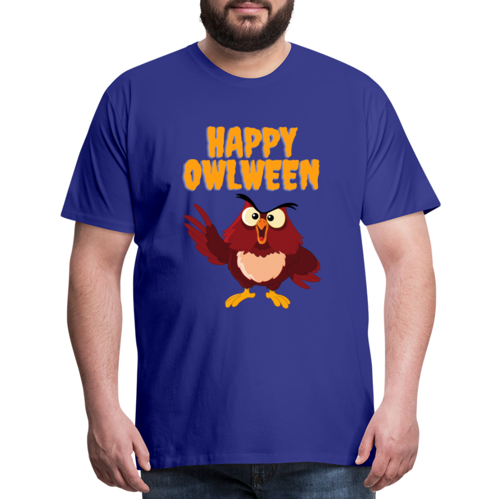 Happy Owlween, Happy Halloween, Monster, Trick Or Treat, Halloween, Spooky, Scary, Skull, halloween sweater, owl house, Men's Premium T-Shirt - royal blue