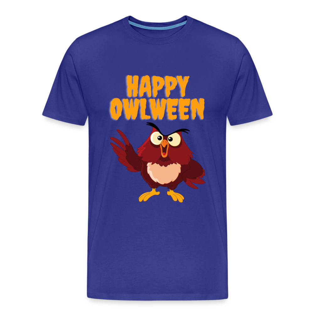 Happy Owlween, Happy Halloween, Monster, Trick Or Treat, Halloween, Spooky, Scary, Skull, halloween sweater, owl house, Men's Premium T-Shirt - royal blue