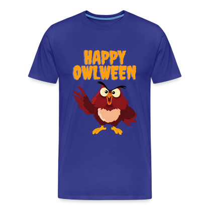 Happy Owlween, Happy Halloween, Monster, Trick Or Treat, Halloween, Spooky, Scary, Skull, halloween sweater, owl house, Men's Premium T-Shirt - royal blue