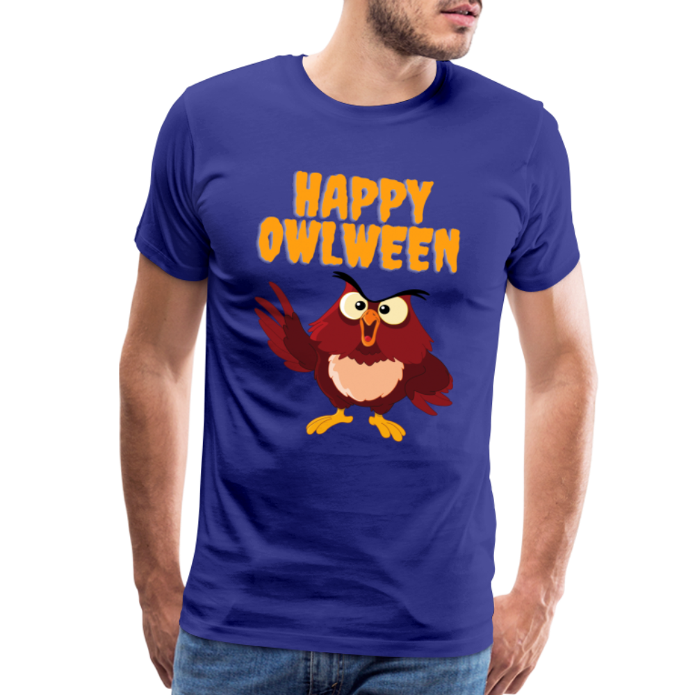 Happy Owlween, Happy Halloween, Monster, Trick Or Treat, Halloween, Spooky, Scary, Skull, halloween sweater, owl house, Men's Premium T-Shirt - royal blue