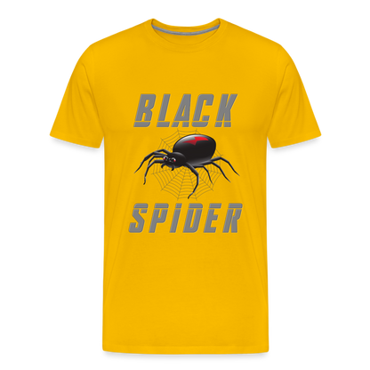 Black Spider Shirt, Black Widow Shirt, Black Widow, Movie Shirt, Birthday Gift Idea, Black Spider, Halloween Gift Idea, Halloween Lover Men's Premium T-Shirt - sun yellow