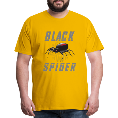 Black Spider Shirt, Black Widow Shirt, Black Widow, Movie Shirt, Birthday Gift Idea, Black Spider, Halloween Gift Idea, Halloween Lover Men's Premium T-Shirt - sun yellow