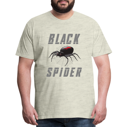 Black Spider Shirt, Black Widow Shirt, Black Widow, Movie Shirt, Birthday Gift Idea, Black Spider, Halloween Gift Idea, Halloween Lover Men's Premium T-Shirt - heather oatmeal