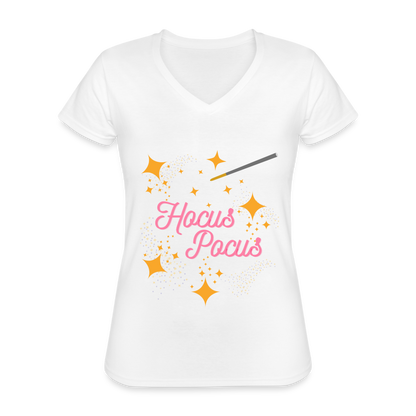 Hocus Pocus, Halloween, Witches, Witch, Sanderson sisters, Movies, Spell, Winifred, Winifred Sanderson, Fall, Funny, i put a spell on you, Mary Sanderson, movie, October, Women's V-Neck T-Shirt. - white
