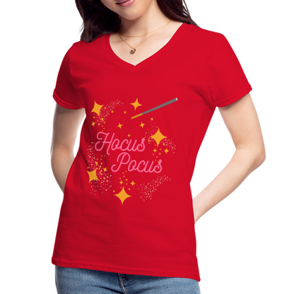 Hocus Pocus, Halloween, Witches, Witch, Sanderson sisters, Movies, Spell, Winifred, Winifred Sanderson, Fall, Funny, i put a spell on you, Mary Sanderson, movie, October, Women's V-Neck T-Shirt. - red