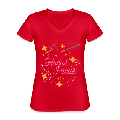 Hocus Pocus, Halloween, Witches, Witch, Sanderson sisters, Movies, Spell, Winifred, Winifred Sanderson, Fall, Funny, i put a spell on you, Mary Sanderson, movie, October, Women's V-Neck T-Shirt. - red