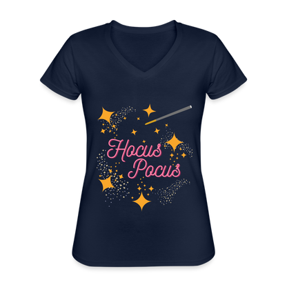 Hocus Pocus, Halloween, Witches, Witch, Sanderson sisters, Movies, Spell, Winifred, Winifred Sanderson, Fall, Funny, i put a spell on you, Mary Sanderson, movie, October, Women's V-Neck T-Shirt. - navy