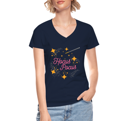 Hocus Pocus, Halloween, Witches, Witch, Sanderson sisters, Movies, Spell, Winifred, Winifred Sanderson, Fall, Funny, i put a spell on you, Mary Sanderson, movie, October, Women's V-Neck T-Shirt. - navy
