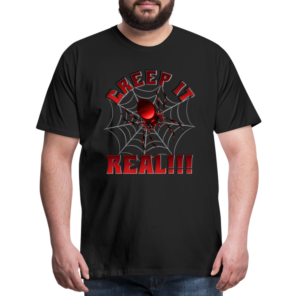 Creep It Real, Spider Shirt, Halloween Shirt Men, Black Spooky Shirt, Funny Halloween, Halloween, Web, Spiderweb Shirt, Men's Premium T-Shirt - black