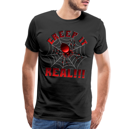 Creep It Real, Spider Shirt, Halloween Shirt Men, Black Spooky Shirt, Funny Halloween, Halloween, Web, Spiderweb Shirt, Men's Premium T-Shirt - black