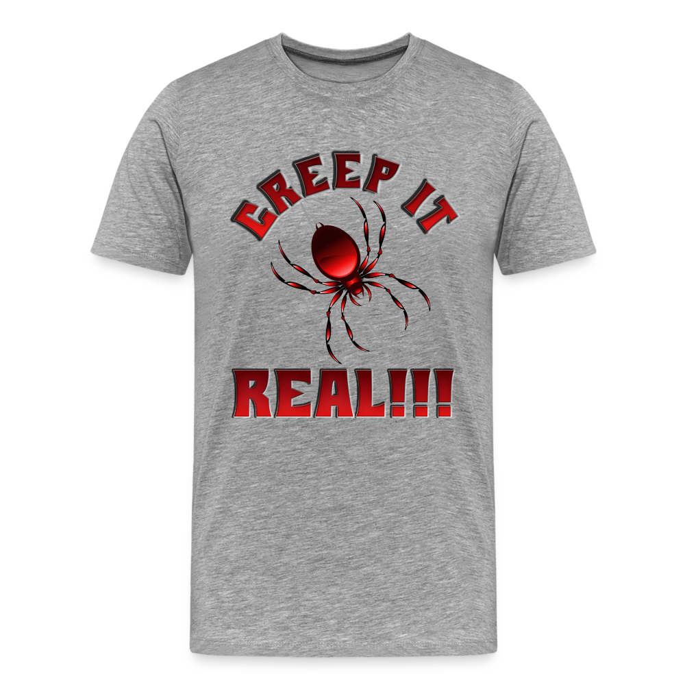 Creep It Real, Spider Shirt, Halloween Shirt Men, Black Spooky Shirt, Funny Halloween, Halloween, Web, Spiderweb Shirt, Men's Premium T-Shirt - heather gray