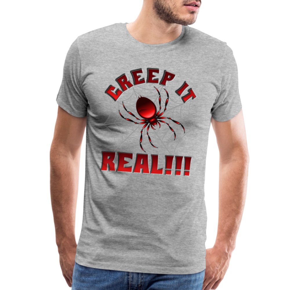 Creep It Real, Spider Shirt, Halloween Shirt Men, Black Spooky Shirt, Funny Halloween, Halloween, Web, Spiderweb Shirt, Men's Premium T-Shirt - heather gray
