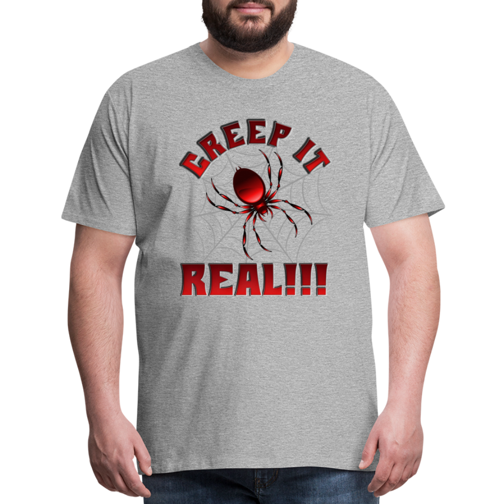 Creep It Real, Spider Shirt, Halloween Shirt Men, Black Spooky Shirt, Funny Halloween, Halloween, Web, Spiderweb Shirt, Men's Premium T-Shirt - heather gray