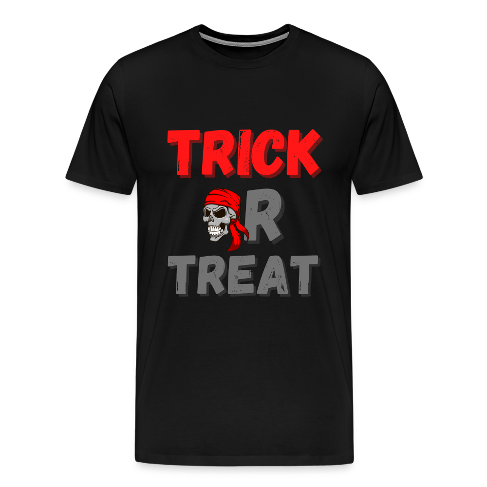 Trick or treat, halloween, horror, cute, october, pumpkin, scary, spooky, funny, cat, creepy, fall, ghost, halloween party, witch, autumn, candy, kawaii, jack o lantern, skeleton, trick or treating, Men's Premium T-Shirt - black