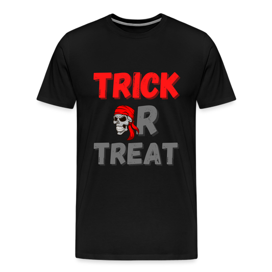 Trick or treat, halloween, horror, cute, october, pumpkin, scary, spooky, funny, cat, creepy, fall, ghost, halloween party, witch, autumn, candy, kawaii, jack o lantern, skeleton, trick or treating, Men's Premium T-Shirt - black